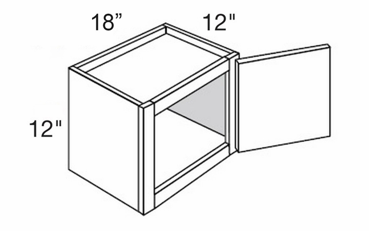 Champagne Shaker W1812: Single Door Wall Cabinet: RTA Kitchen Cabinet