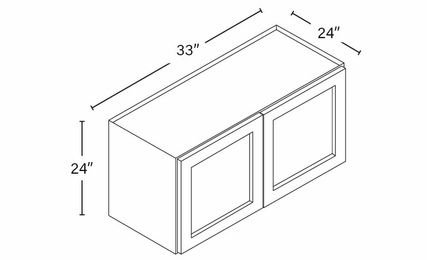 Champagne Shaker W332424B: Refrigerator Wall Cabinet: RTA Kitchen Cabinet