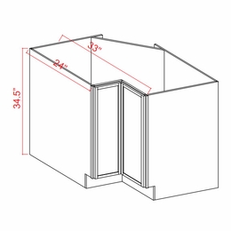 Charleston White ERB33: Easy Reach Base Cabinet: Assembled Kitchen Cabinets