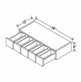 Charleston White WSD630: Wall Spice Drawer: Assembled Kitchen Cabinets