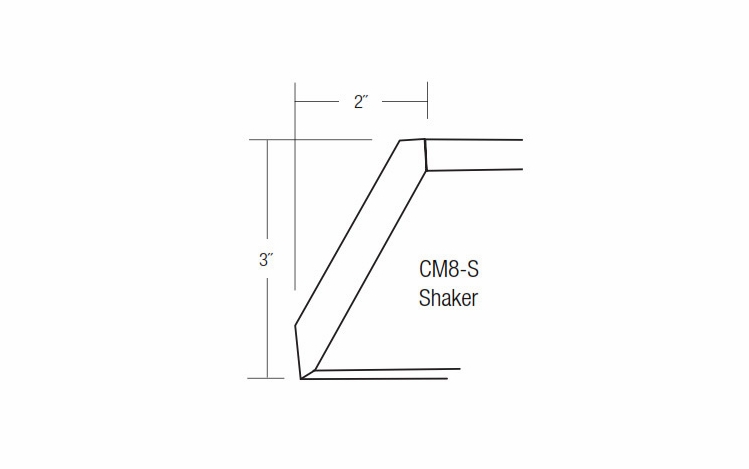 CM8-S: Shaker Crown Molding: Amesbury Mist RTA Kitchen Cabinet