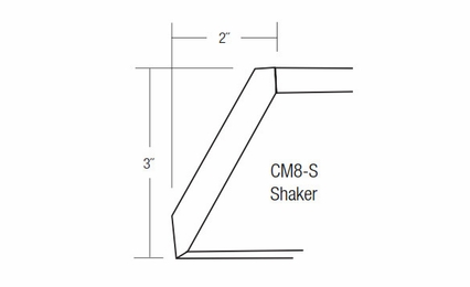 CM8-S: Shaker Crown Molding: Amesbury Mist RTA Kitchen Cabinet