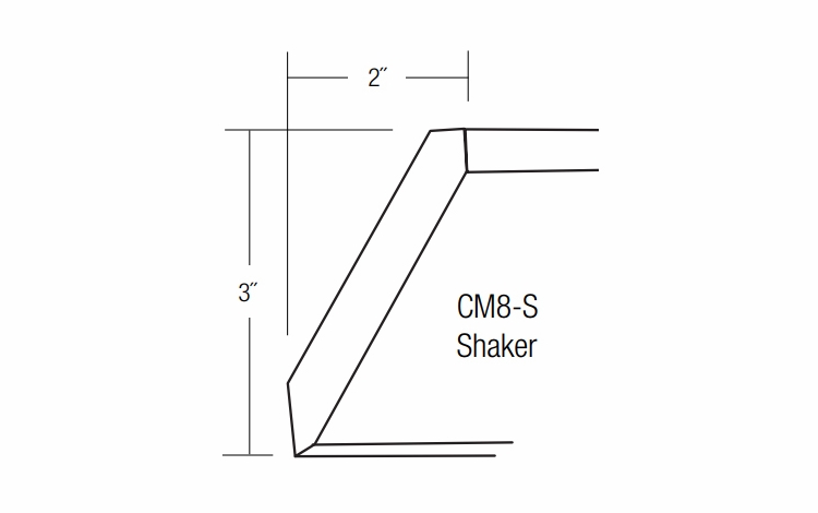 CM8-S: Shaker Crown Molding: Dover Lunar RTA Kitchen Cabinet