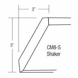CM8-S: Shaker Crown Molding: Dover Lunar RTA Kitchen Cabinet