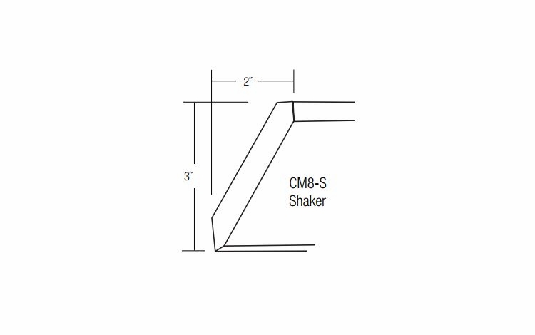 CM8-S: Shaker Crown Molding: Dover Norwich RTA Kitchen Cabinet