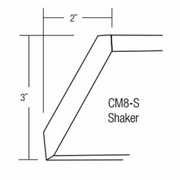 CM8-S: Shaker Crown Molding: Dover Norwich RTA Kitchen Cabinet