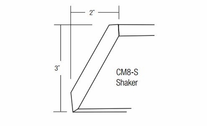 CM8-S: Shaker Crown Molding: Dover Norwich RTA Kitchen Cabinet