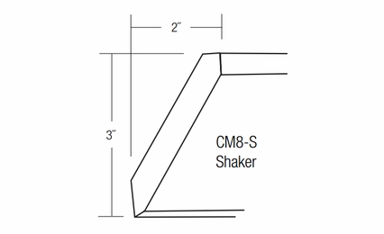 CM8-S: Shaker Crown Molding: Essex Castle RTA Kitchen Cabinet