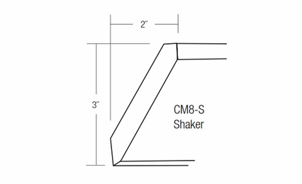 CM8-S: Shaker Crown Molding: Essex RTA Kitchen Cabinet