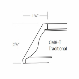 CM8-T: Traditional Crown Molding: Amesbury Mist RTA Kitchen Cabinet