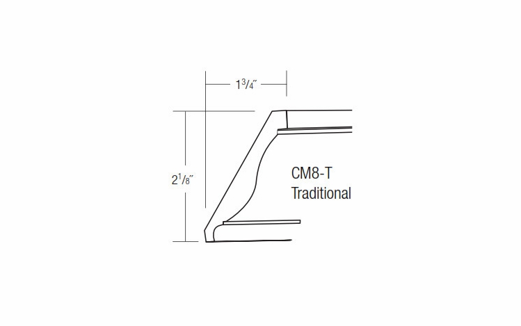 CM8-T: Traditional Crown Molding: Dover RTA Kitchen Cabinet