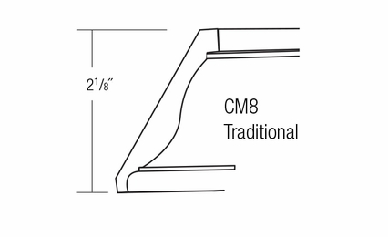 CM8-T: Traditional Crown Molding: Upton Brown RTA Kitchen Cabinet