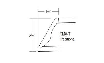 CM8-T: Traditional Crown Molding: Yarmouth Raised RTA Kitchen Cabinet