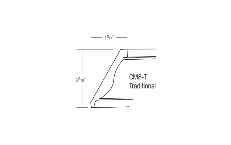 CM8-T: Traditional Crown Molding: Yarmouth Slab RTA Kitchen Cabinet