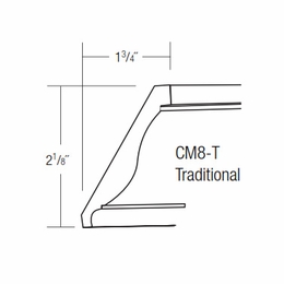 CM8-T: Traditional Crown Molding: Yarmouth Slab RTA Kitchen Cabinet