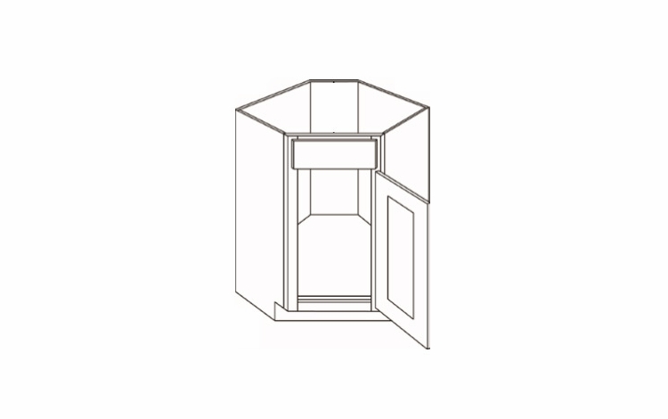 CSB36: Diagonal Corner Sink Base Cabinets: Country Oak Honey Kitchen Cabinets