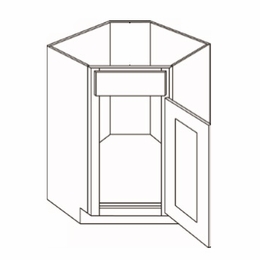 CSB36: Diagonal Corner Sink Base Cabinets: Country Oak Honey Kitchen Cabinets