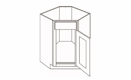 CSB36: Diagonal Corner Sink Base Cabinets: Country Oak Honey Kitchen Cabinets