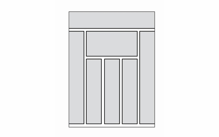 CUTTRAY: Trimmable Cutlery Tray: Amesbury White RTA Kitchen Cabinet