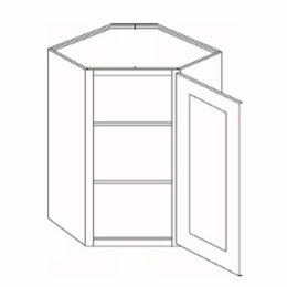 CW2430: 30" High Diagonal Corner Wall Cabinets: Country Oak Honey Kitchen Cabinets