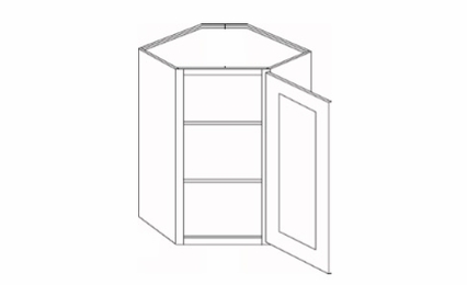 CW2430: 30" High Diagonal Corner Wall Cabinets: Country Oak Honey Kitchen Cabinets