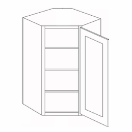 CW2442: 42" High Diagonal Corner Wall Cabinets: Country Oak Honey Kitchen Cabinets