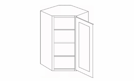 CW2442: 42" High Diagonal Corner Wall Cabinets: Country Oak Honey Kitchen Cabinets