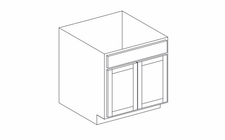 Dartmouth 5-Piece Bayside SB24DD: Sink Base Cabinet: Assembled Kitchen Cabinets
