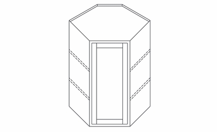 Dartmouth 5-Piece Bayside WDC2436: Diagonal Corner Wall Cabinet: Assembled Kitchen Cabinets
