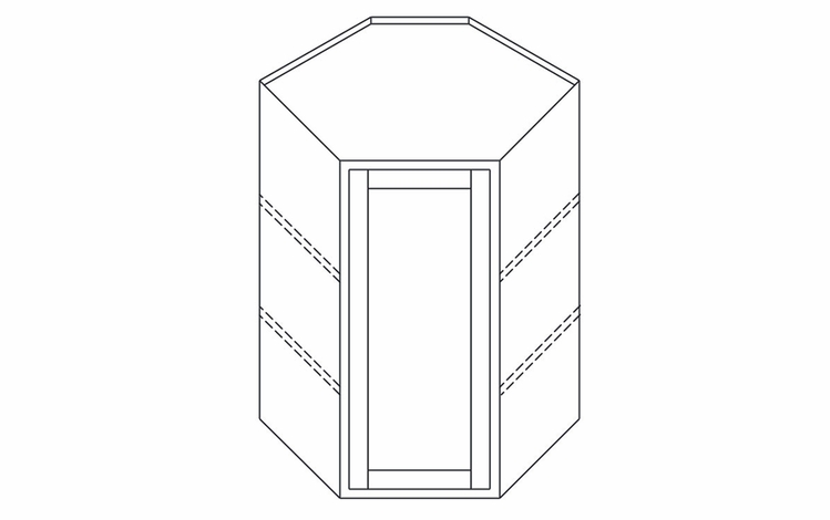 Dartmouth 5-Piece Juniper Paint WDC2436: Diagonal Corner Wall Cabinet: Assembled Kitchen Cabinets