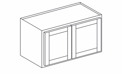 Dartmouth 5-Piece Midnight W2418DD: Bridge Wall Cabinet: Assembled Kitchen Cabinets