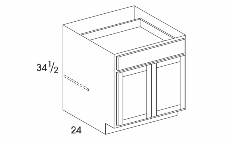 Dartmouth 5-Piece Pewter B36: Base Cabinet: Assembled Kitchen Cabinets