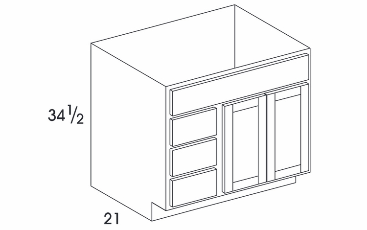 Dartmouth 5-Piece Pewter VBL36: Vanity Combo Cabinet: Assembled Kitchen Cabinetss