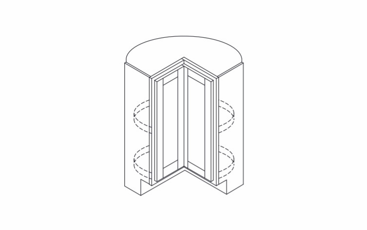 Dartmouth 5-Piece Seabreeze LS36: Corner Base Lazy Suzan Cabinet: Assembled Kitchen Cabinets