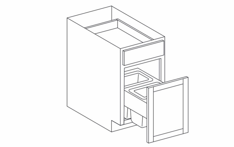Dartmouth 5-Piece Seaport BWB18: Base Wastebasket Cabinet: Assembled Kitchen Cabinets