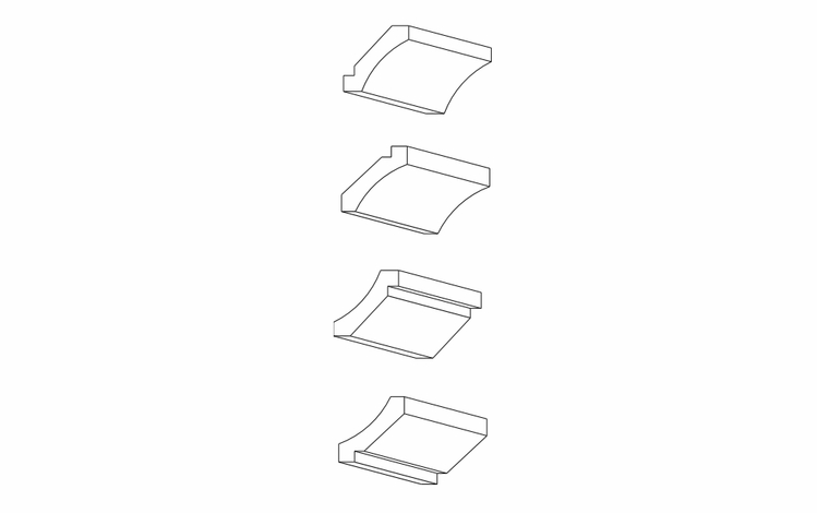 Dartmouth 5-Piece Seaport REVCROWN: Reversible Crown Molding: Assembled Kitchen Cabinets