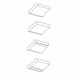 Dartmouth 5-Piece Seaport REVCROWN: Reversible Crown Molding: Assembled Kitchen Cabinets