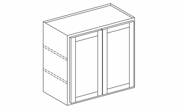 Dartmouth 5-Piece Seaport W3330: Double Door Wall Cabinet: Assembled Kitchen Cabinets