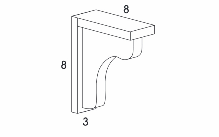 Dartmouth 5-Piece White BARBRACKET: Bar Bracket: Assembled Kitchen Cabinets