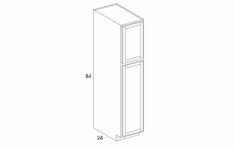 Dartmouth 5-Piece White U188424-SHELFKIT: Utility Cabinet With Shelfkit: Assembled Kitchen Cabinets
