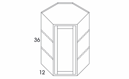 Dartmouth 5-Piece White WDC2436: Diagonal Corner Wall Cabinet: Assembled Kitchen Cabinets