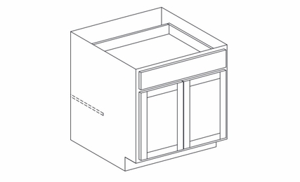 Dartmouth Biscayne Paint B24DD: Base Cabinet: Assembled Kitchen Cabinets