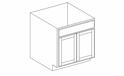 Dartmouth Biscayne Paint SB27: Sink Base Cabinet: Assembled Kitchen Cabinets