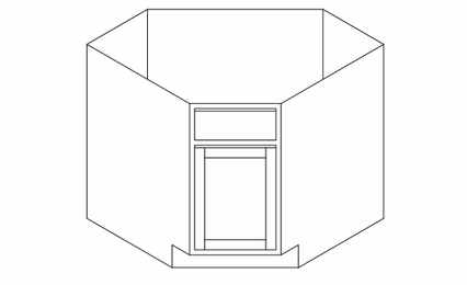 Dartmouth Biscayne Paint SCB42: Corner Sink Base Cabinet: Dartmouth Biscayne Paint RTA Kitchen Cabinets