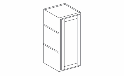 Dartmouth Biscayne Paint W1536: Single Door Wall Cabinet: Assembled Kitchen Cabinets