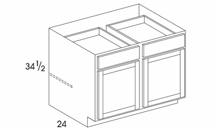 Dartmouth Brownstone B42: Base Cabinet: Assembled Kitchen Cabinets