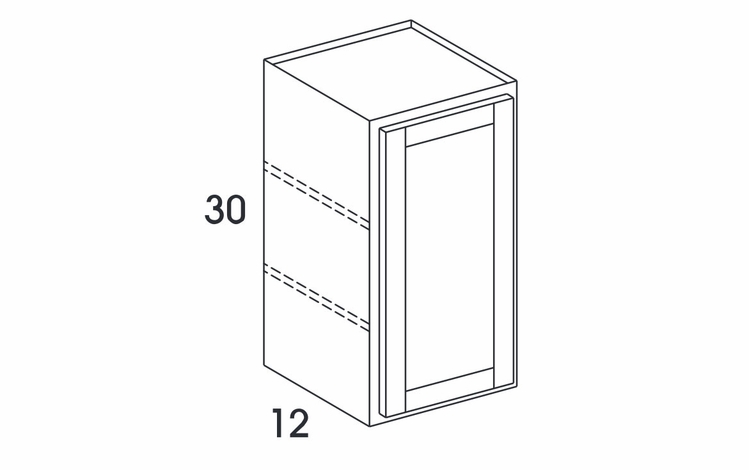 Dartmouth Dark Sable W0930: Single Door Wall Cabinet: Assembled Kitchen Cabinets