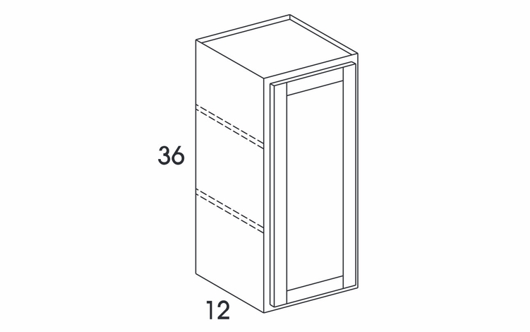 Dartmouth Dark Sable W0936: Single Door Wall Cabinet: Assembled Kitchen Cabinets