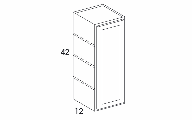 Dartmouth Dark Sable W0942: Single Door Wall Cabinet: Assembled Kitchen Cabinets