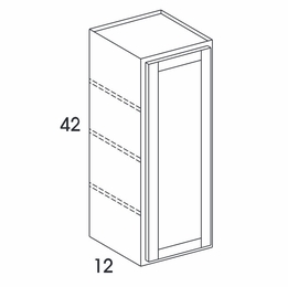 Dartmouth Dark Sable W1242: Single Door Wall Cabinet: Assembled Kitchen Cabinets